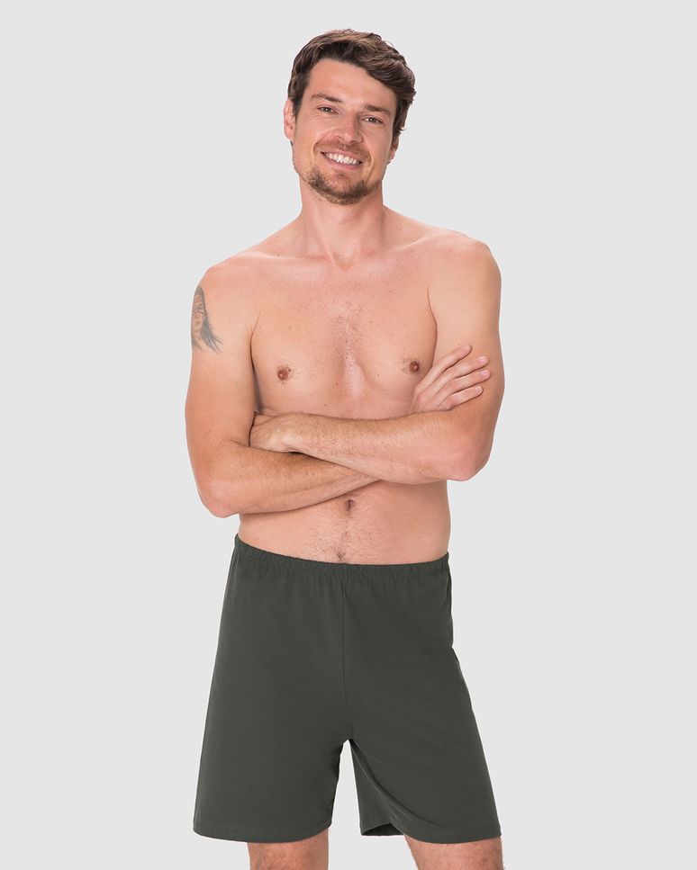 Shorts Masculino De Pijama Básico Em Algodão