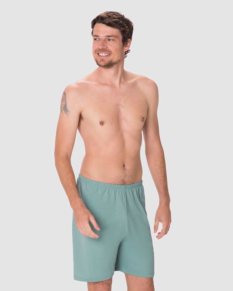 Shorts Masculino De Pijama Básico Em Algodão