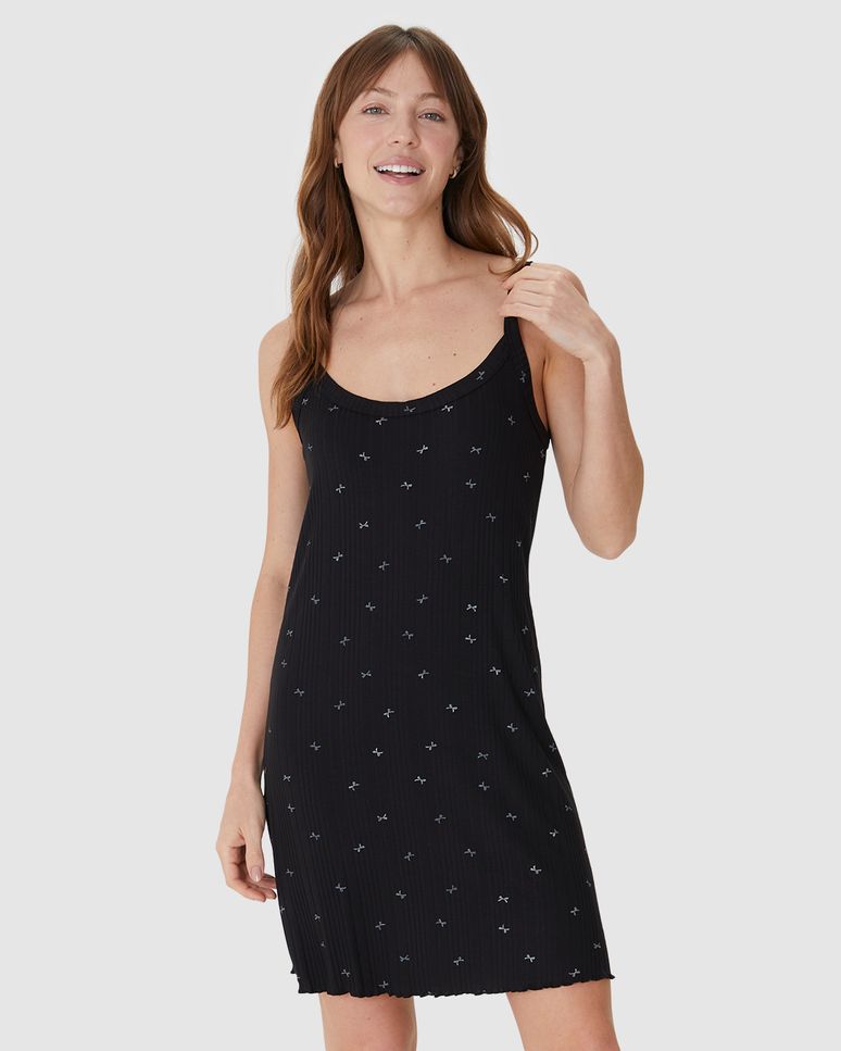 Camisola Feminina Slim Estampada Alça Fina Em Malha Canelada