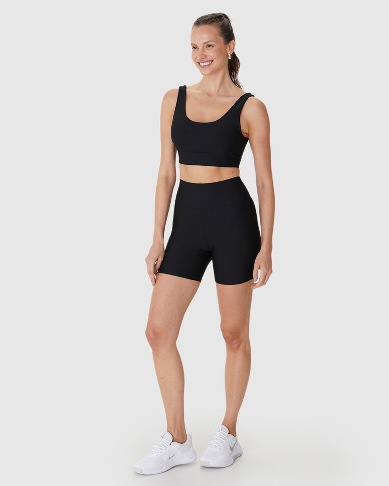 Shorts Esportivo Feminino Bolso Costas Em Malha Dry E Proteção UV50+