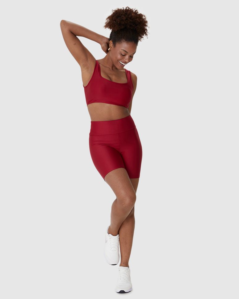 Shorts Esportivo Feminino Básico Em Malha Com Proteção UV50+