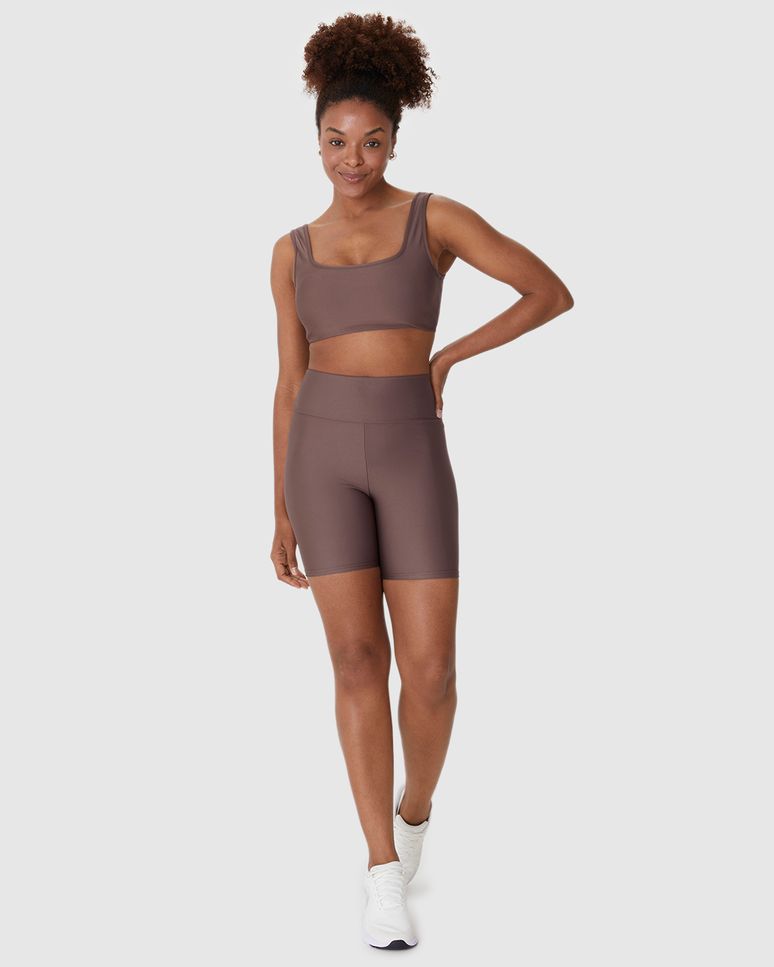 Shorts Esportivo Feminino Básico Em Malha Com Proteção UV50+