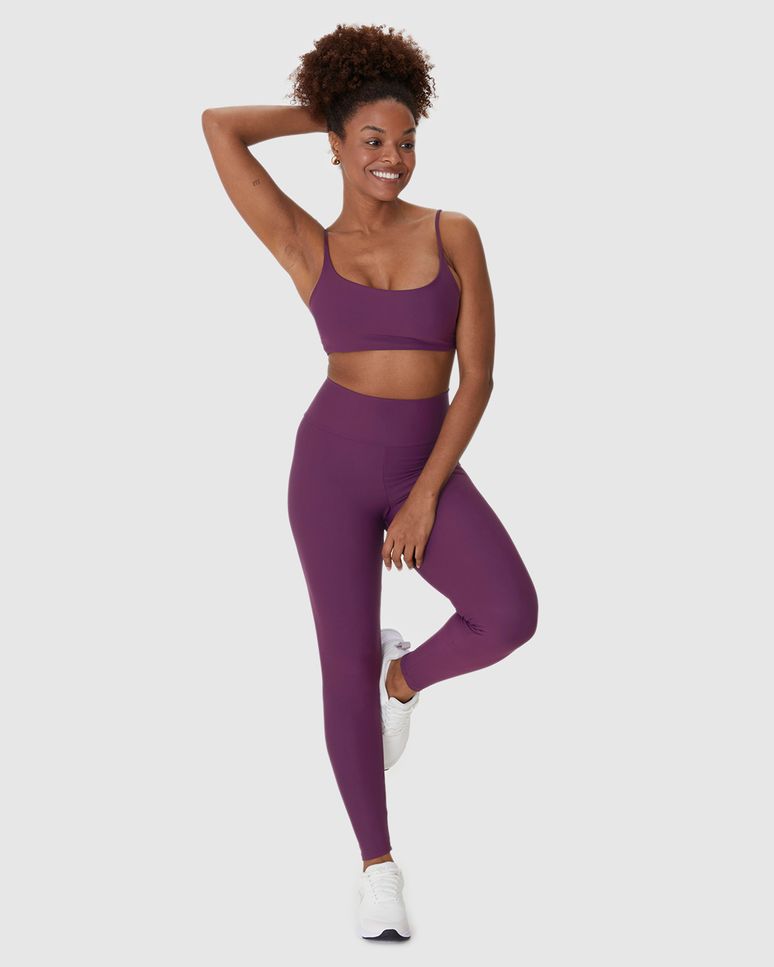 Calça Legging Esportiva Feminina Bolso Costas Em Malha Dry E Proteção UV50+