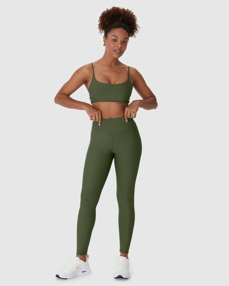 Calça Legging Esportiva Feminina Bolso Costas Em Malha Dry E Proteção UV50+