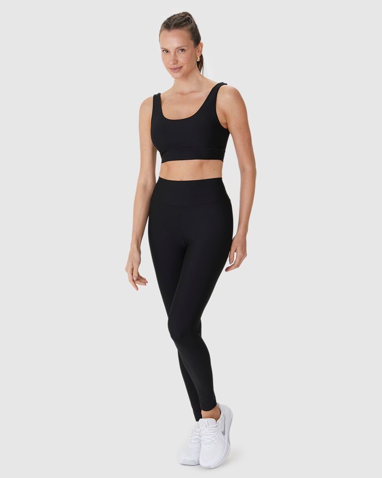 Calça Legging Esportiva Feminina Bolso Costas Em Malha Dry E Proteção UV50+