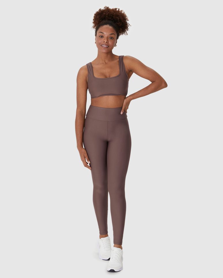 Calça Legging Esportiva Feminina Básica Em Malha Com Proteção UV50+