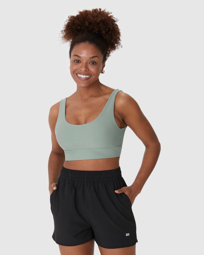 Top Esportivo Decote U Alça Média Em Malha Dry E Proteção UV50+