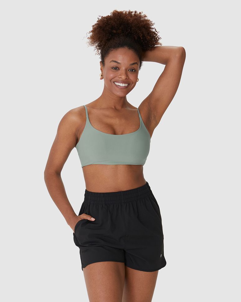 Top Regata Esportivo Alça Fina Bojo Removível Em Malha Dry E Proteção UV50+