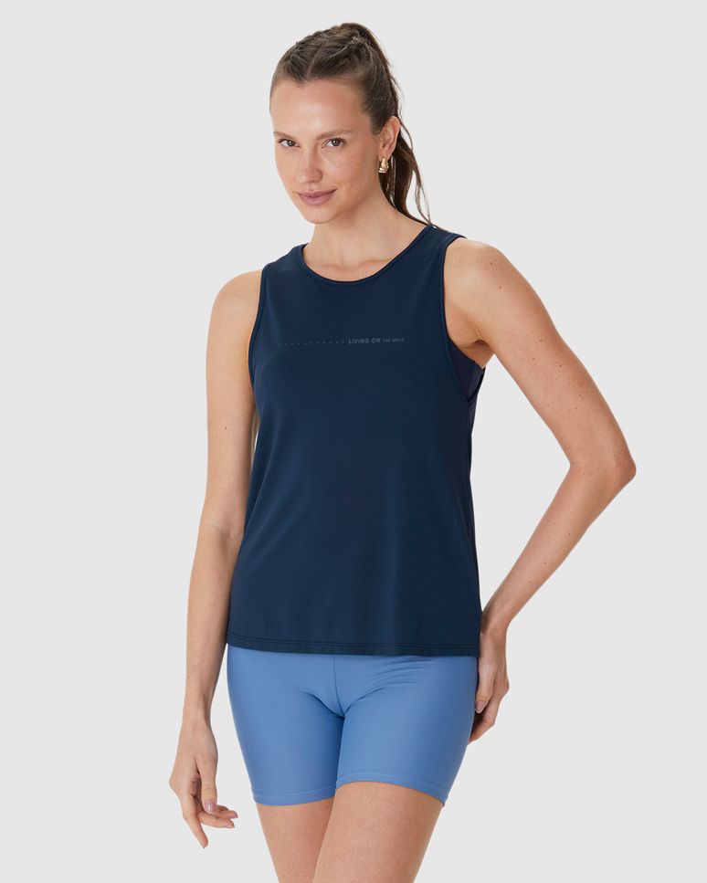 Regata Esportiva Feminina Living On The Move Em Malha Microfuros Dry