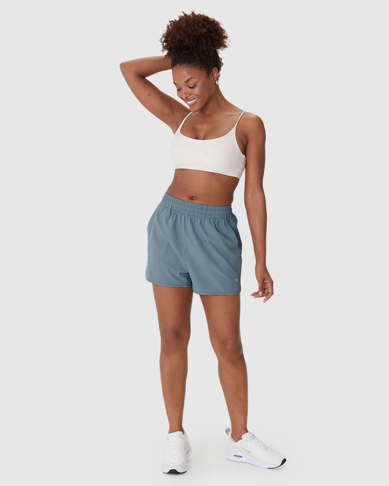 Shorts Esportivo Feminino Runner Bolso Faca Em Tafetá Com Elastano