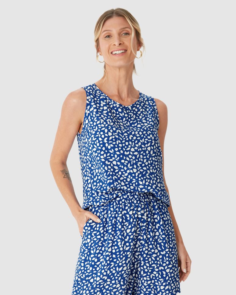 Regata Básica Feminina Long Cropped Alça Larga Em Viscose