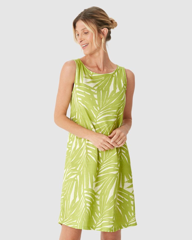 Vestido Feminino Regata Estampado Em Algodão