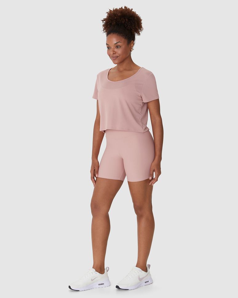 Blusa Esportiva Feminina Cropped Decote Canoa Duas Formas De Uso Em Malha Dry