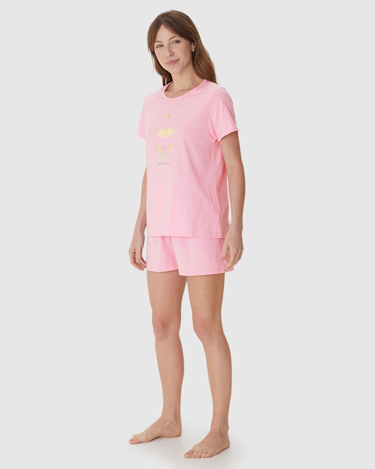 Pijama Curto Feminino Blusa Voa Leve Voa Livre Em Algodão
