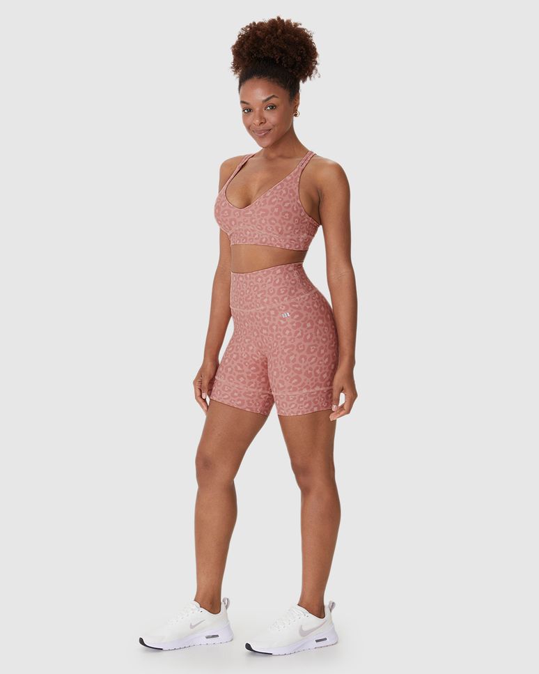 Shorts Esportivo Feminino Estampa Animal Print Em Malha Dry E Proteção UV50+