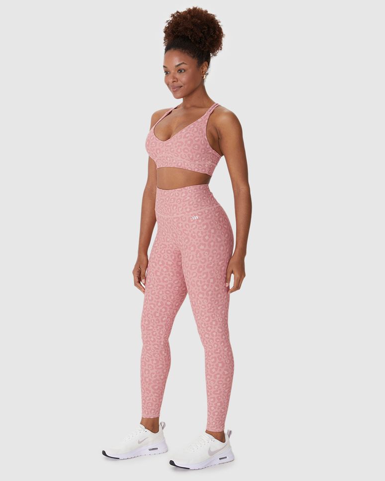 Calça Legging Esportiva Feminina Animal Print Em Malha Dry E Proteção UV50+