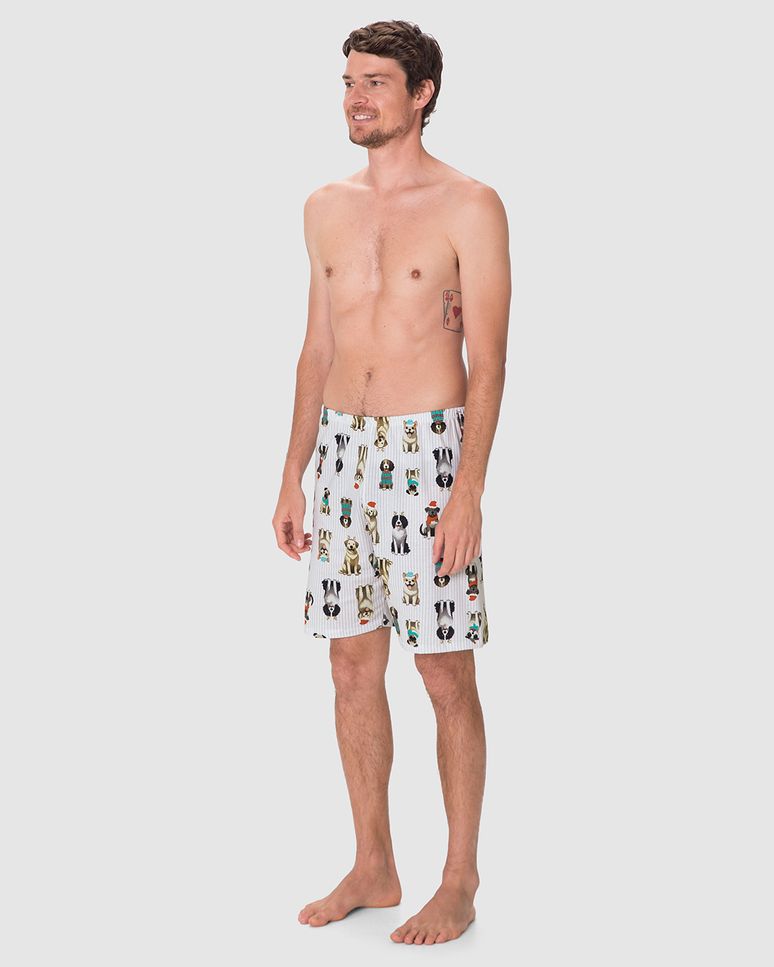 Shorts Masculino De Pijama Estampado Em Algodão
