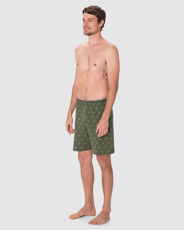 Shorts Masculino De Pijama Estampado Em Algodão