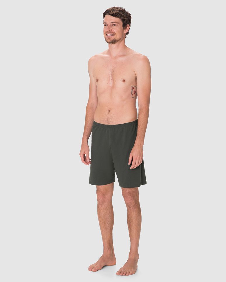 Shorts Masculino De Pijama Básico Em Algodão