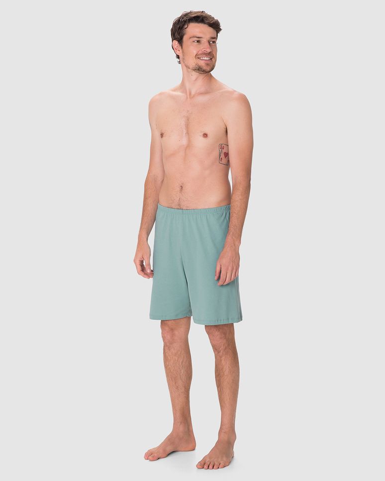 Shorts Masculino De Pijama Básico Em Algodão