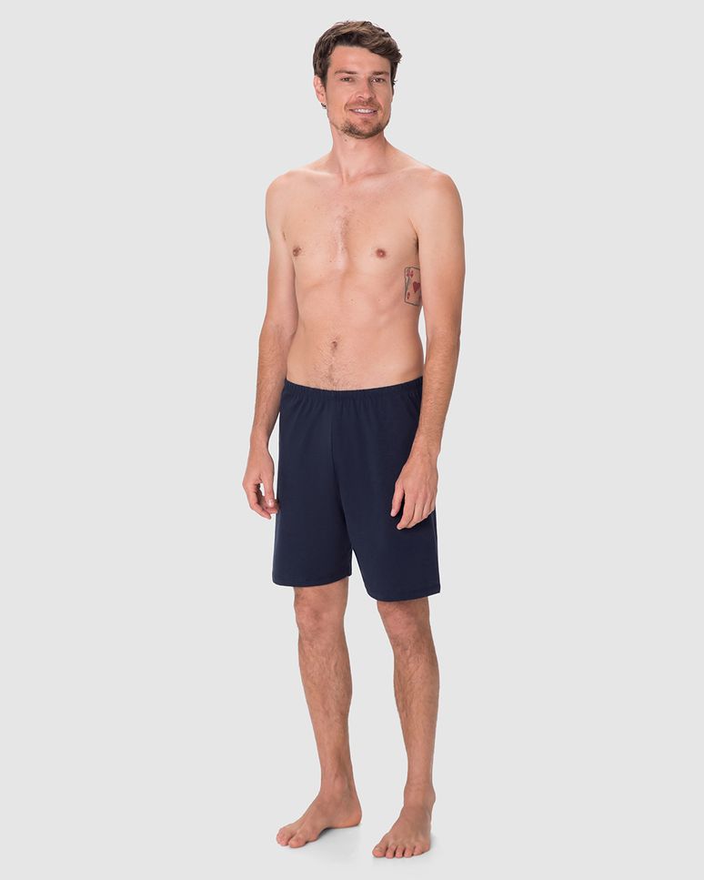 Shorts Masculino De Pijama Básico Em Algodão