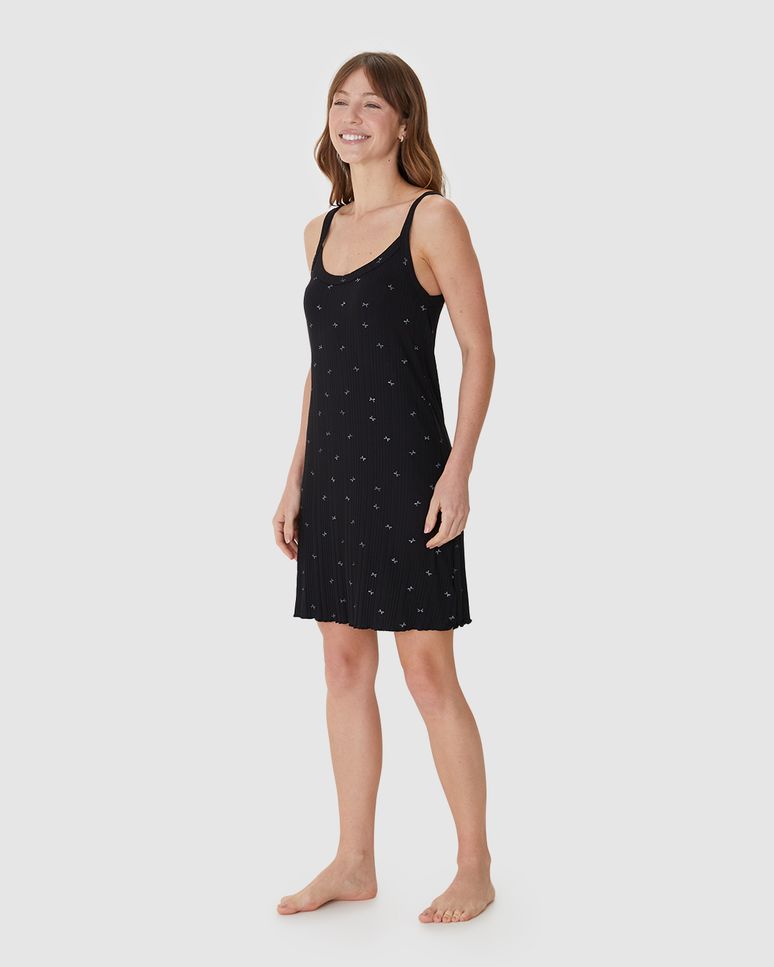 Camisola Feminina Slim Estampada Alça Fina Em Malha Canelada