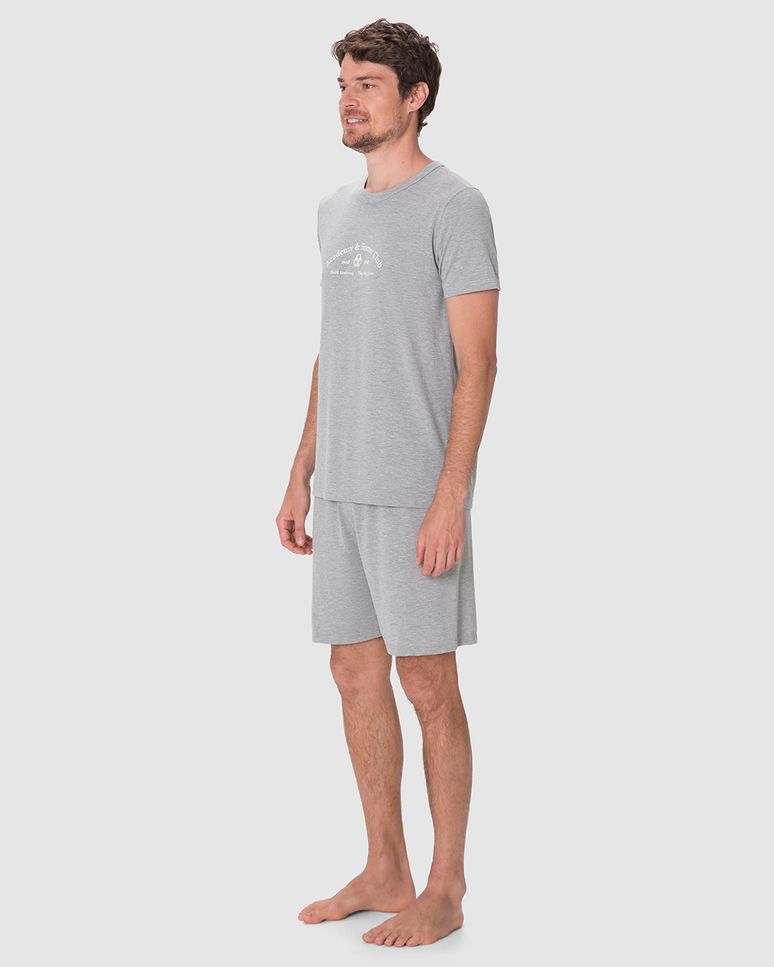 Pijama Curto Masculino Academy & Soccer Club Em Viscose Stretch