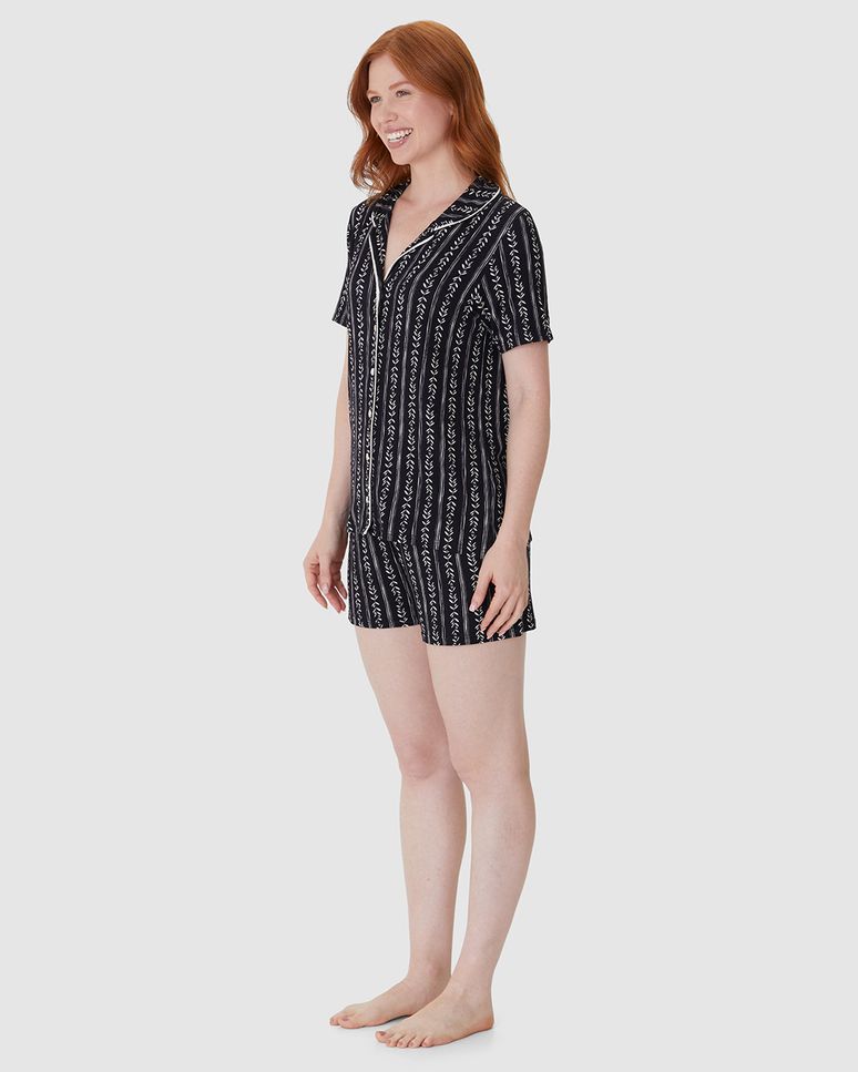Pijama Curto Feminino Americano Estampa Corrida Digital Em Viscose Stretch