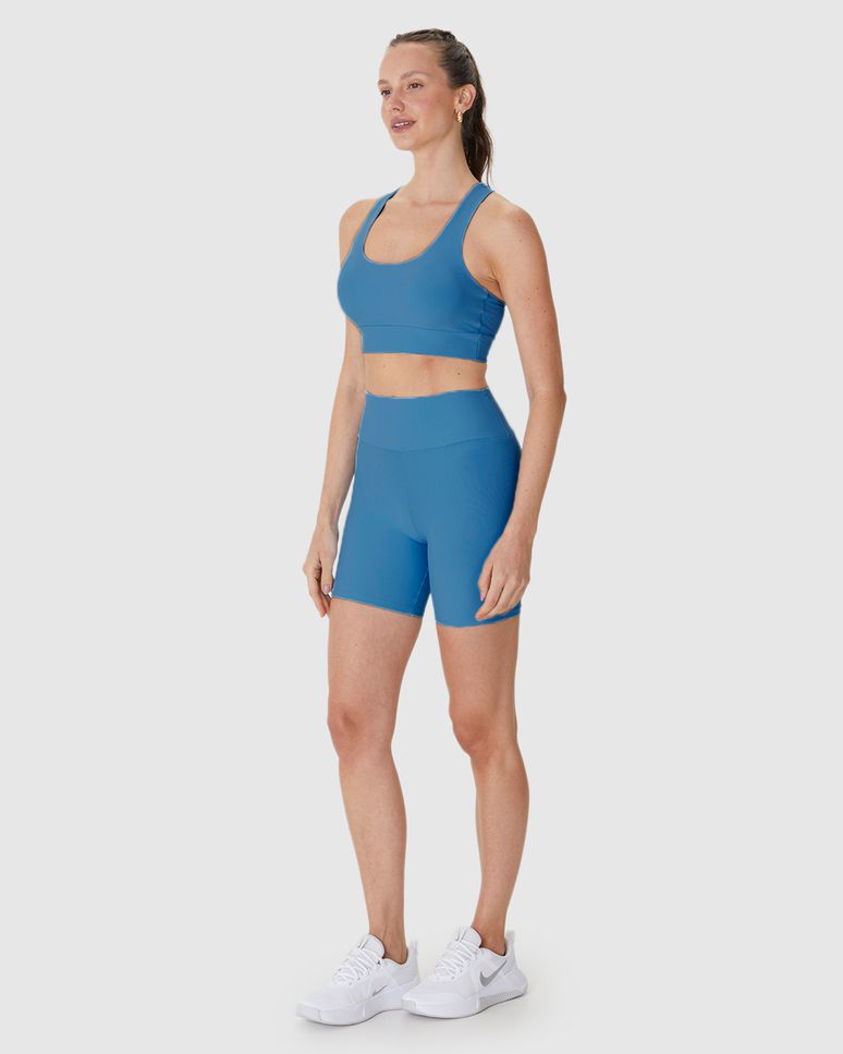 Shorts Esportivo Feminino Justo Em Malha Com Proteção UV50+