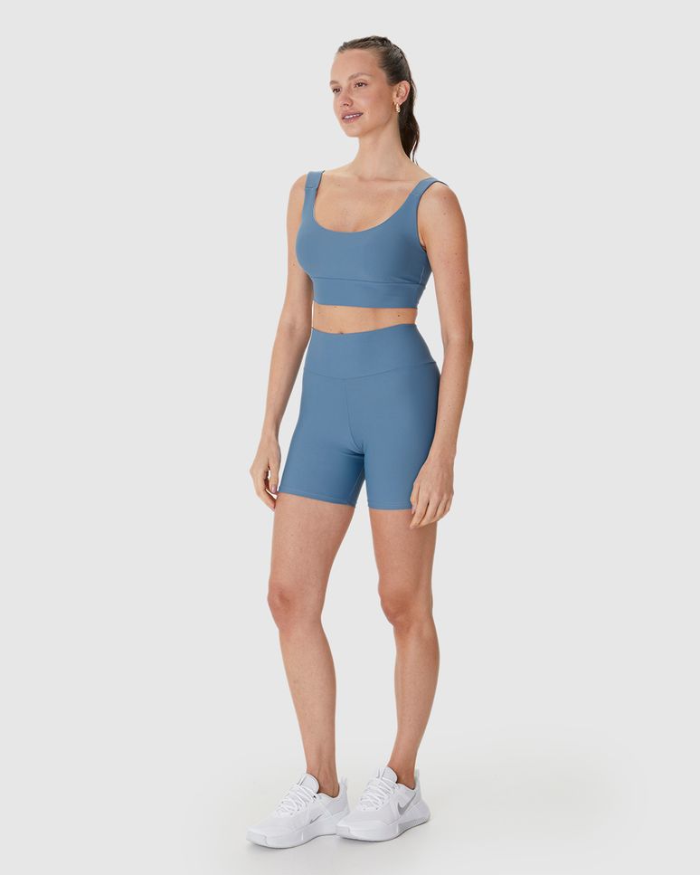 Shorts Esportivo Feminino Bolso Costas Em Malha Dry E Proteção UV50+