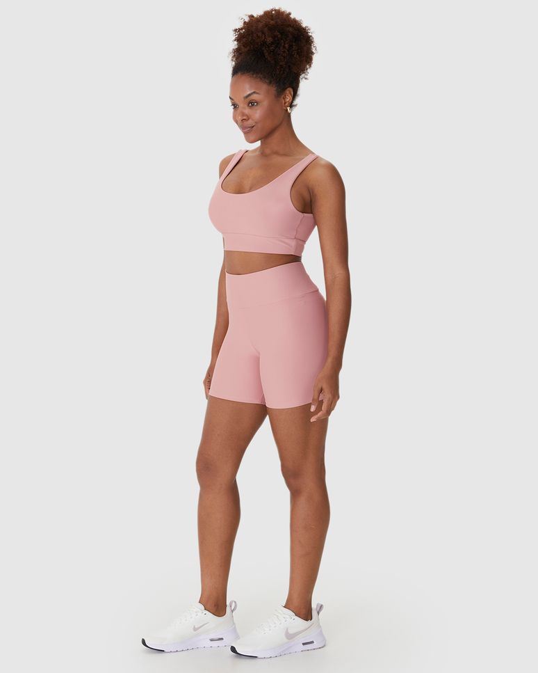 Shorts Esportivo Feminino Bolso Costas Em Malha Dry E Proteção UV50+