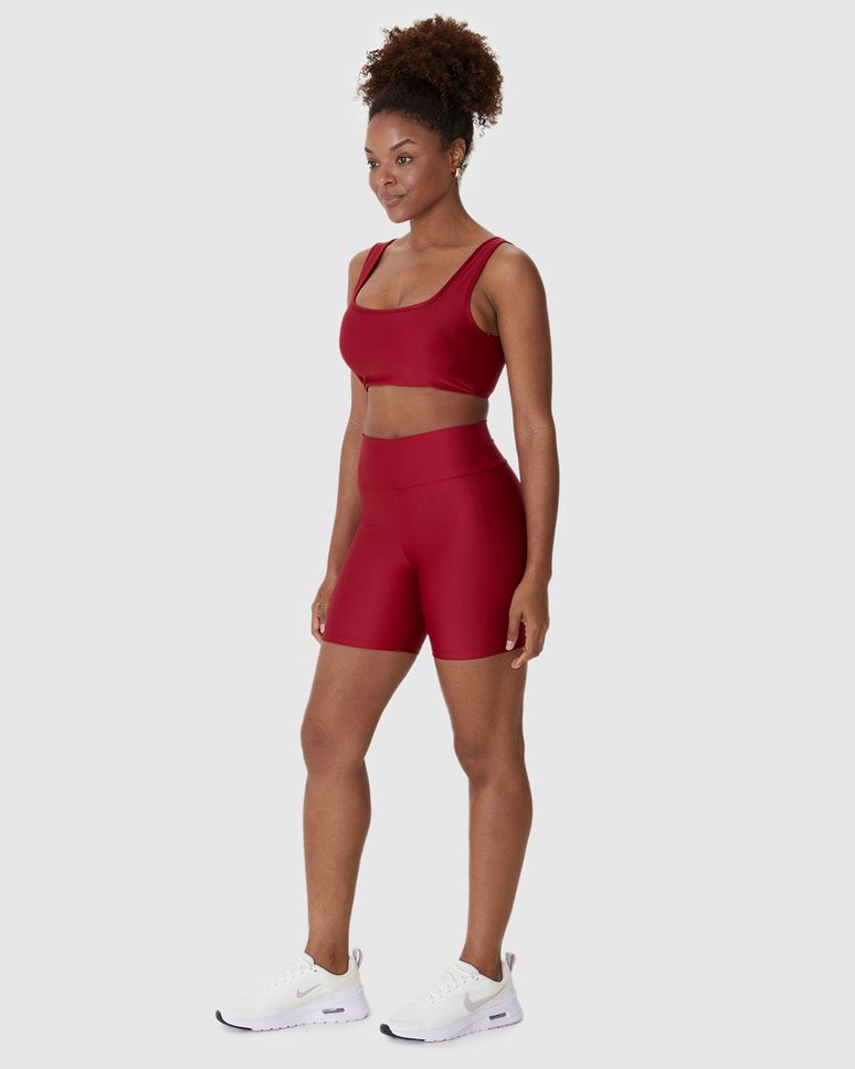 Shorts Esportivo Feminino Básico Em Malha Com Proteção UV50+