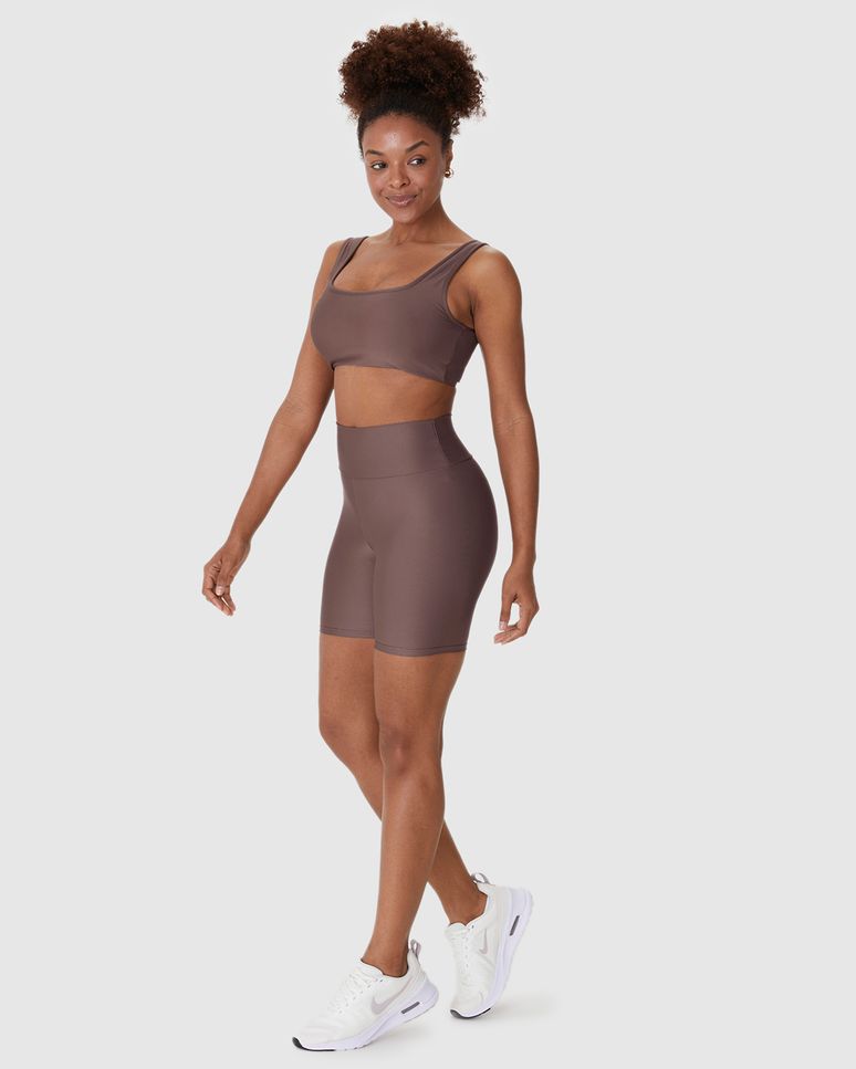 Shorts Esportivo Feminino Básico Em Malha Com Proteção UV50+