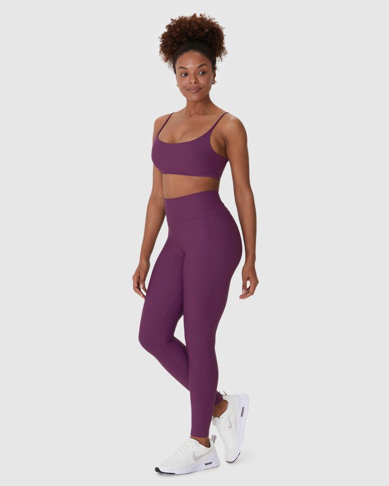 Calça Legging Esportiva Feminina Bolso Costas Em Malha Dry E Proteção UV50+