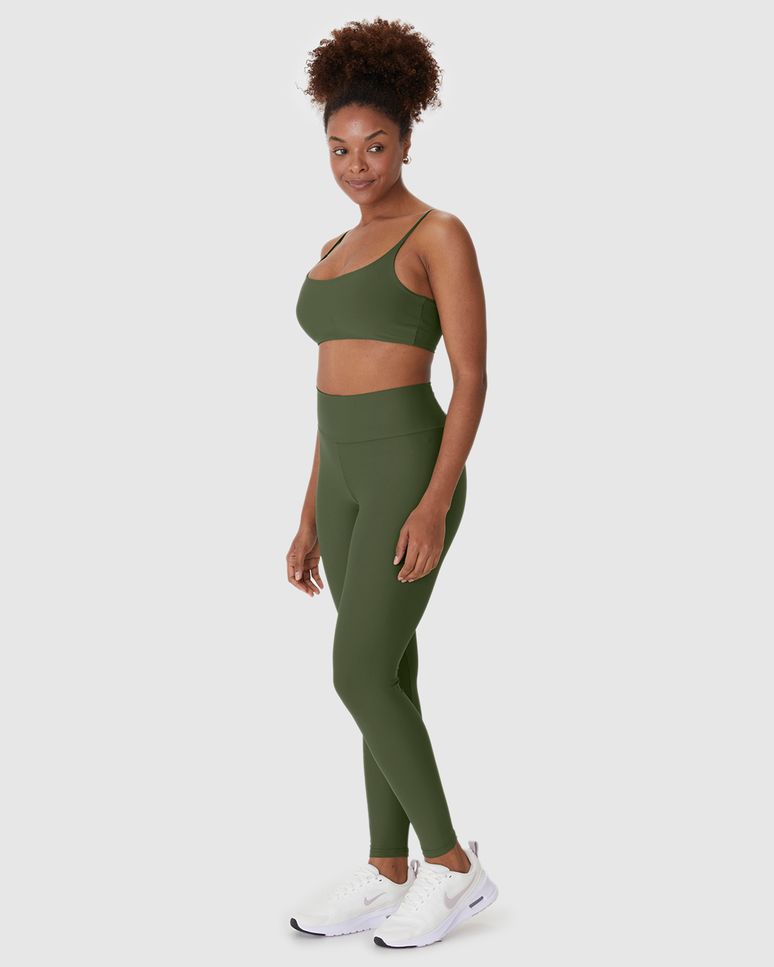 Calça Legging Esportiva Feminina Bolso Costas Em Malha Dry E Proteção UV50+