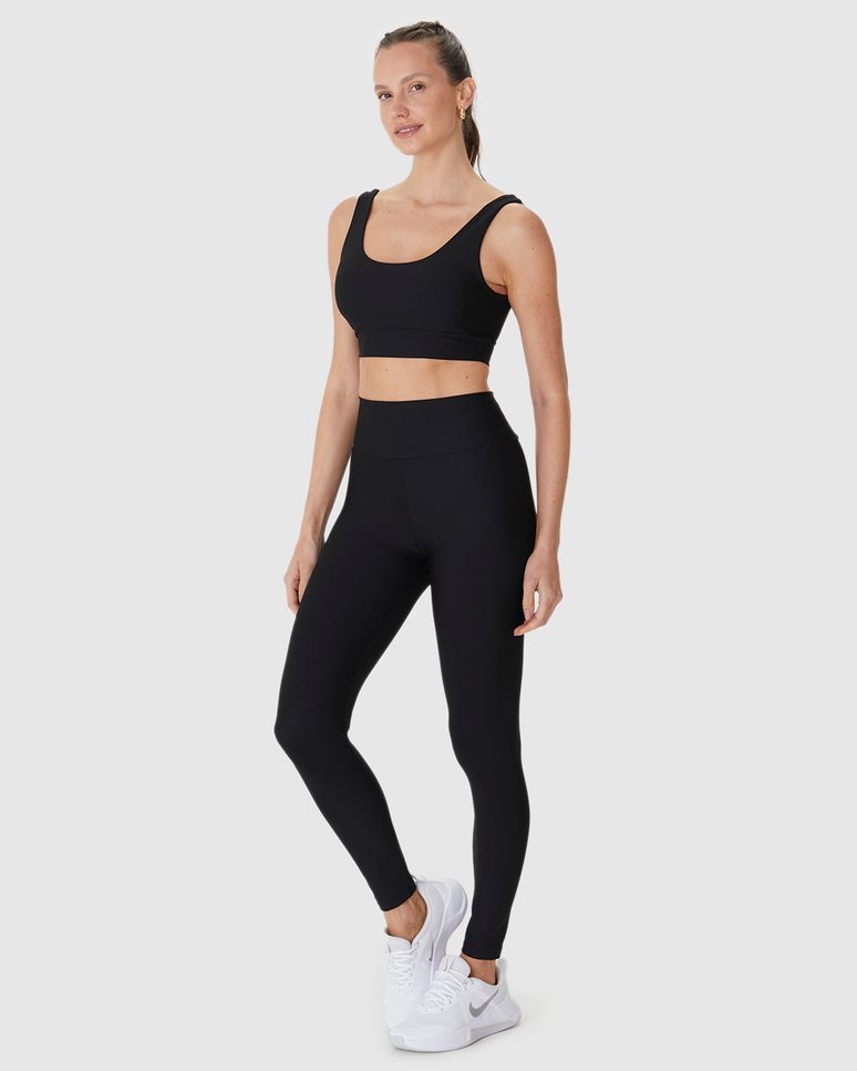 Calça Legging Esportiva Feminina Bolso Costas Em Malha Dry E Proteção UV50+