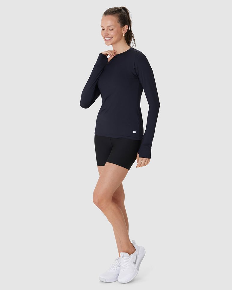 Blusa Esportiva Feminina Manga Com Abertura Para Dedo Em Dry E Proteção UV50+