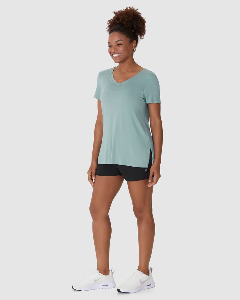 Blusa Esportiva Feminina Reta Fenda Lateral Em Viscose Stretch Malwee Active