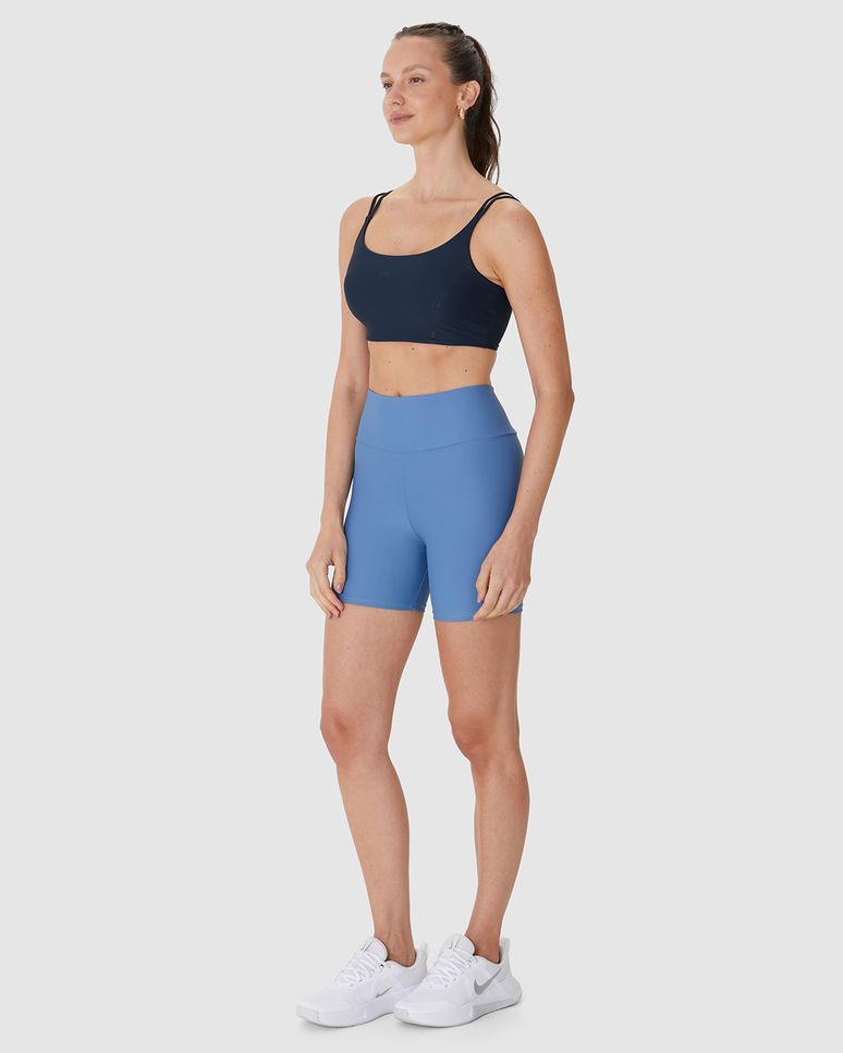 Top Regata Esportivo Alça Fina Dupla Em Malha Dry E Proteção UV50+