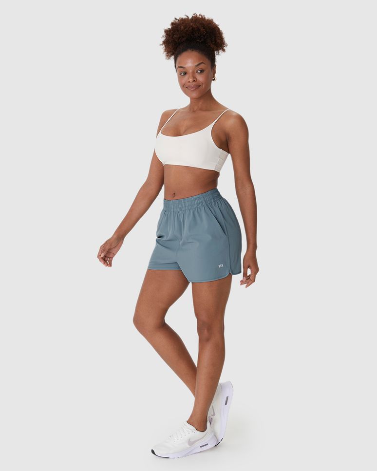 Shorts Esportivo Feminino Runner Bolso Faca Em Tafetá Com Elastano