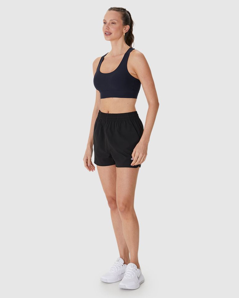 Shorts Esportivo Feminino Runner Bolso Faca Em Tafetá Com Elastano