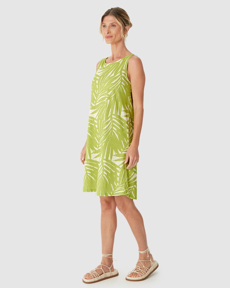 Vestido Feminino Regata Estampado Em Algodão