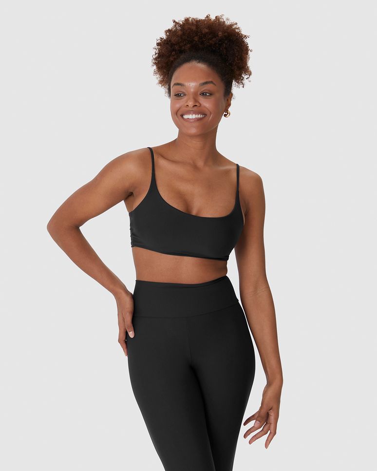 Top Regata Esportivo Alça Fina Bojo Removível Em Malha Dry E Proteção UV50+