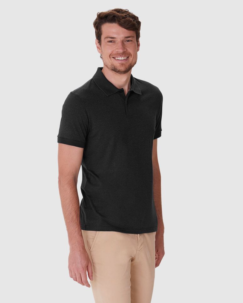 Camisa Polo Movimento Slim Peitilho Frontal Em Malha Anti Odor