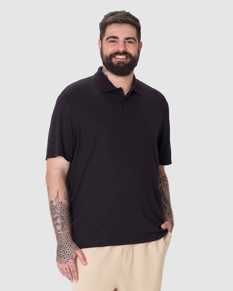 Camisa Polo Movimento Masculina Plus Size Gola Esporte Em Malha Anti Odor