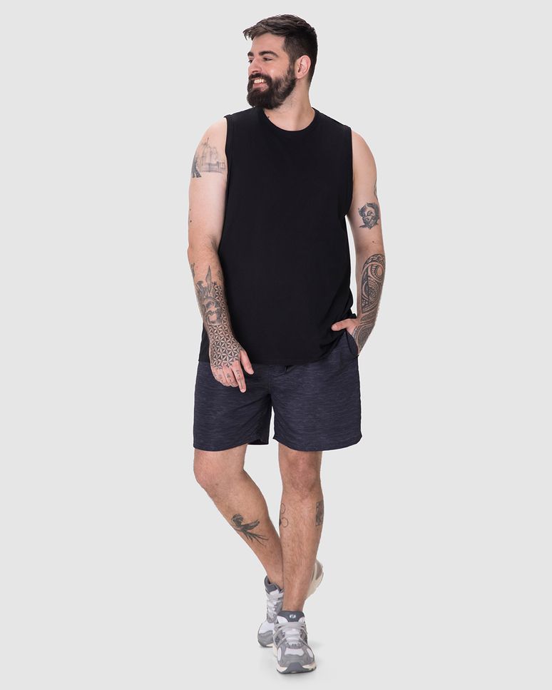 Shorts Masculino Plus Size Cós Com Cadarço Funcional Em Tafetá