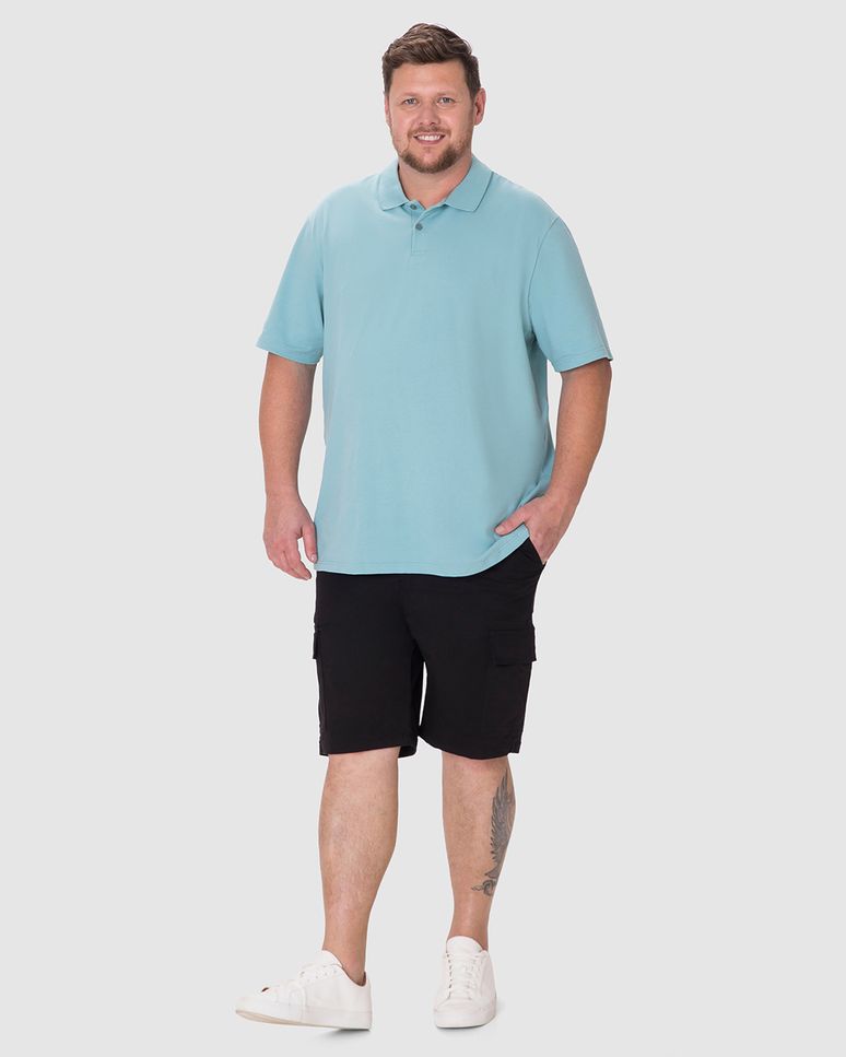 Bermuda Masculina Plus Size Cargo Em Sarja Com Elastano