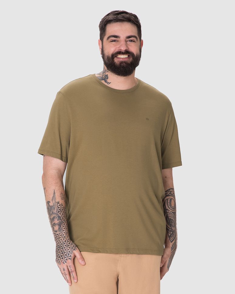 Camiseta Abraço Masculina Plus Size Em Malha Comfy Touch