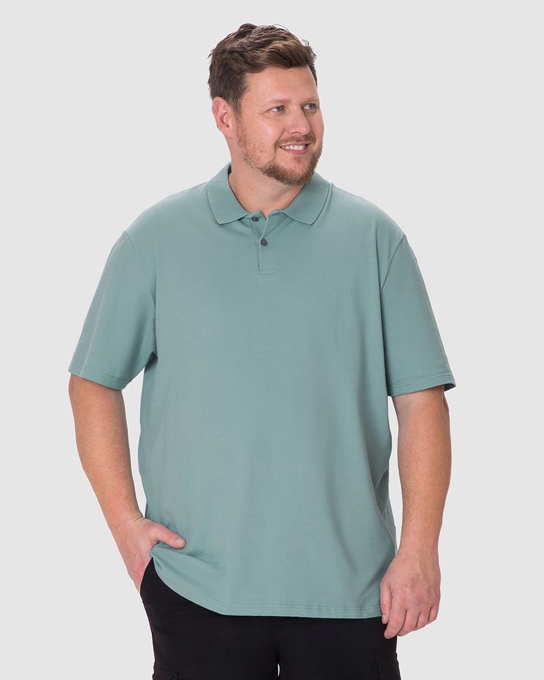 Camisa Polo Básica Masculina Plus Size Peitilho Frontal Em Piquet Stretch