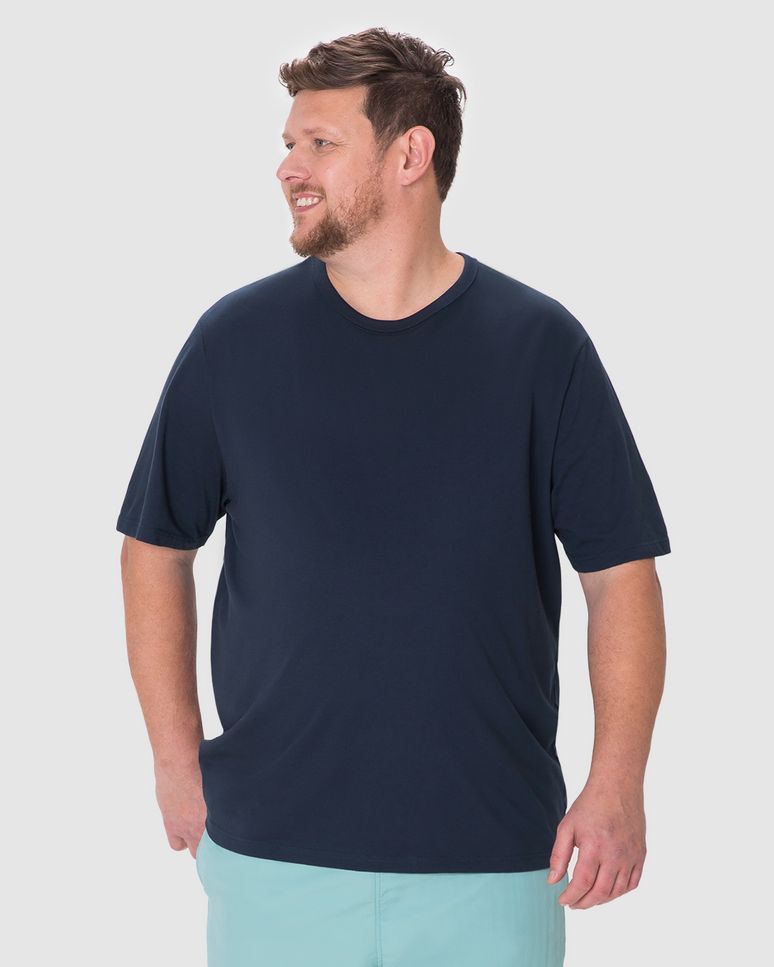 Camiseta Essencial Masculina Plus Size Etiqueta Estampada Em Algodão